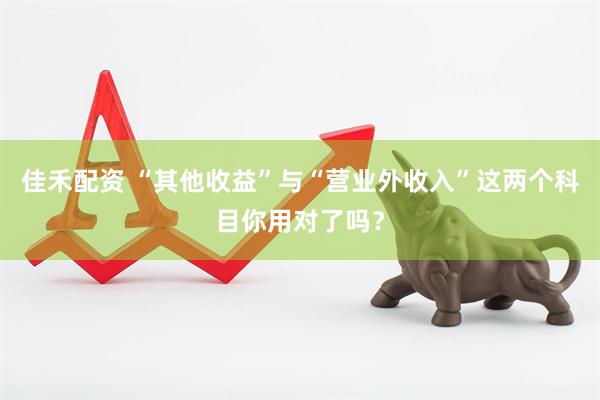 佳禾配资 “其他收益”与“营业外收入”这两个科目你用对了吗？